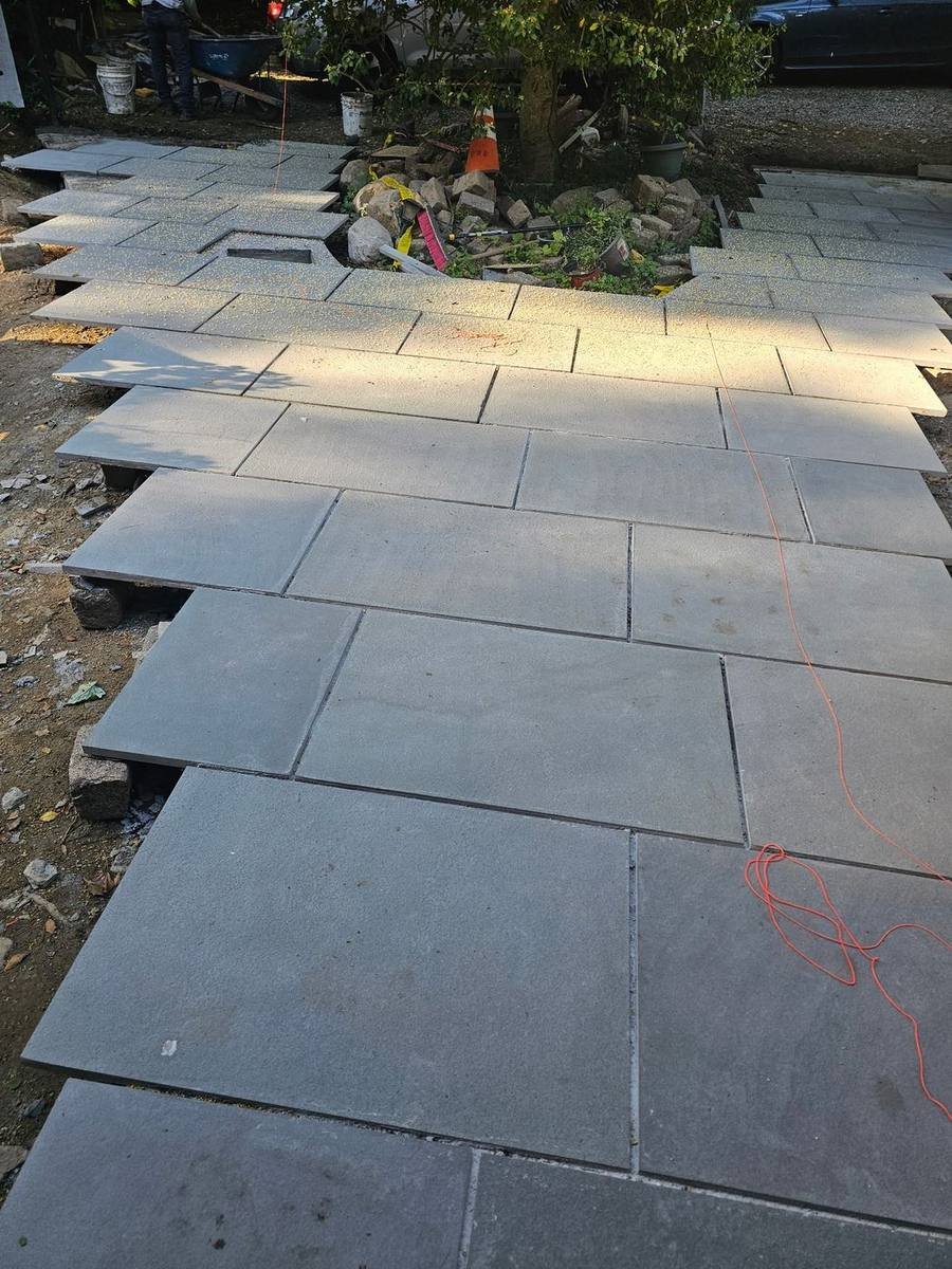Bluestone patio installation