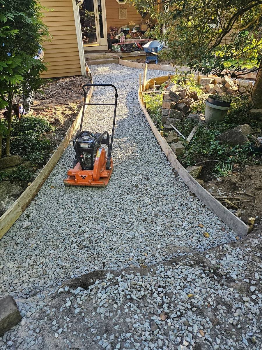 Walkway Base Compaction – MS Landscaping & Masonry